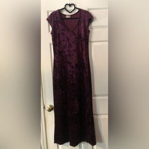 Vintage 90s purple velvet maxi dress
